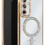 Uray store Samsung Galaxy S25 Kılıf Joke Simli Magneticsafe Kılıf - Gold
