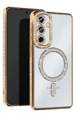 Uray store Samsung Galaxy S25 Kılıf Joke Simli Magneticsafe Kılıf - Gold
