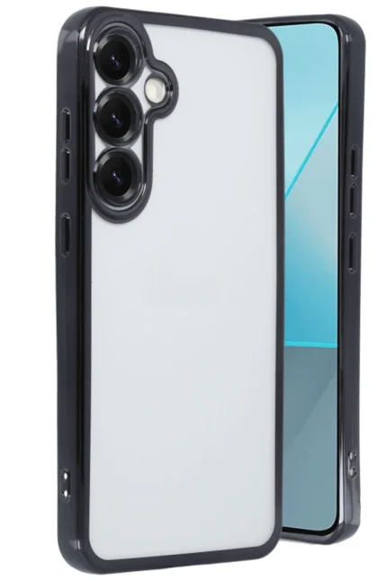 Uray store Samsung Galaxy S25 Kılıf Razer Lensli Silikon - Siyah