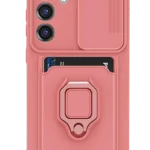 Uray store Samsung Galaxy S25 Plus Kılıf Zuma Kartvizitli Yüzüklü Silikon - Pembe