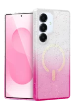Uray store Samsung Galaxy S25 Pummel Shiny Magsafe Kapak - Pembe