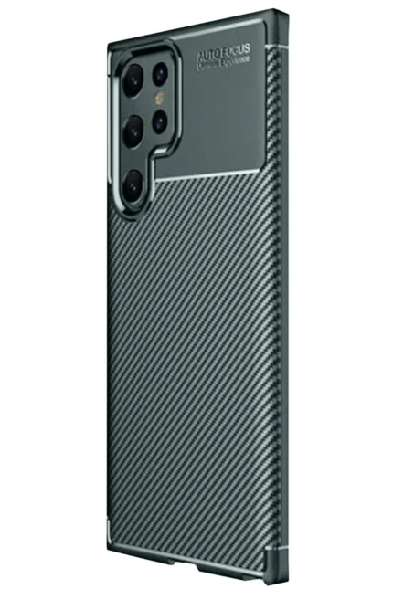Uray store Samsung Galaxy S25 Ultra Kılıf Auto Focus Karbon Kapak - Koyu Yeşil