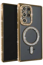Uray store Samsung Galaxy S25 Ultra Kılıf Joke Simli Magneticsafe Kılıf - Gold