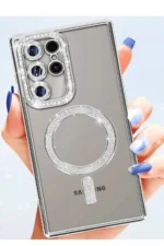 Uray store Samsung Galaxy S25 Ultra Kılıf Joke Simli Magneticsafe Kılıf - Gold - Görsel 3