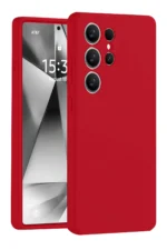 Uray store Samsung Galaxy S25 Ultra Kılıf Nano içi Kadife Silikon - Kırmızı