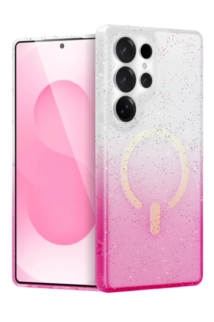 Uray store Samsung Galaxy S25 Ultra Pummel Shiny Magsafe Kapak - Pembe