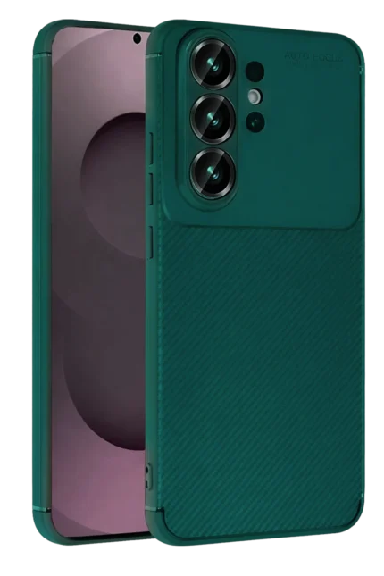 Uray store Samsung Galaxy S26 Ultra Auto Focus Karbon Kapak - Koyu Yeşil