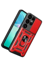 Uray store Samsung Galaxy S26 Ultra Pars Lens Yüzüklü Silikon - Kırmızı - Görsel 3