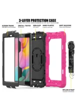 Uray store Samsung Galaxy T290 Tab A 8 Kılıf Pars Tablet Kapak - Pembe - Görsel 4