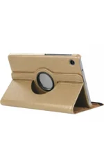 Uray store Samsung Galaxy Tab A11 360 Tablet Deri Kılıf - Gold - Görsel 2