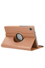 Uray store Samsung Galaxy Tab A11 360 Tablet Deri Kılıf - Rose Gold - Görsel 2