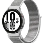 Uray store Samsung Galaxy Watch 4 Hasırlı Cırtcırtlı Kordon - Beyaz