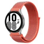 Uray store Samsung Galaxy Watch 4 Hasırlı Cırtcırtlı Kordon - Turuncu