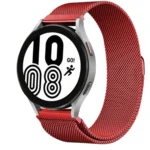 Uray store Samsung Galaxy Watch 4 Metal Mıknatıslı Kordon - Kırmızı