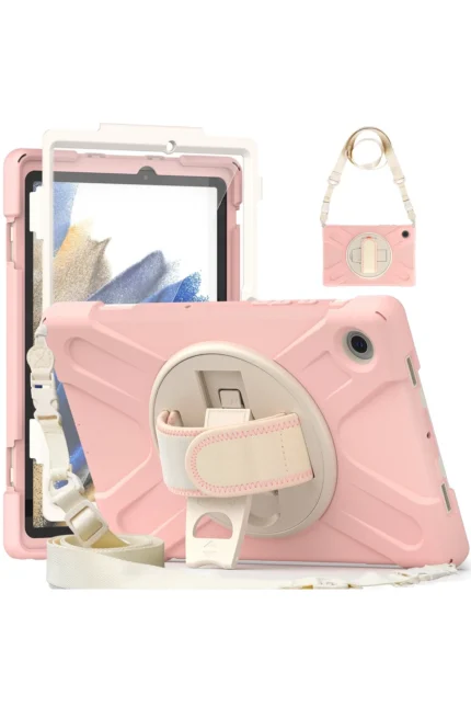 Uray store Samsung Galaxy X200 Tab A8 10.5 Kılıf Amazing Tablet Kapak - Pembe