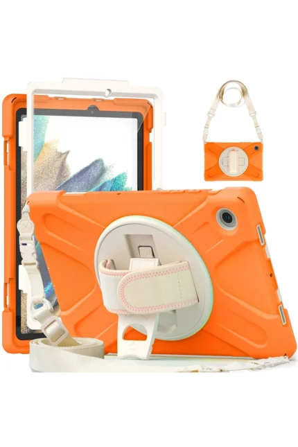 Uray store Samsung Galaxy X200 Tab A8 10.5 Kılıf Amazing Tablet Kapak - Turuncu