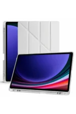 Uray store Samsung Galaxy X510 Tab S9 FE 11 Kılıf Kalemlikli Mars Tablet Kılıfı - Gri - Görsel 4