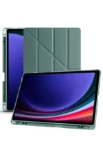 Uray store Samsung Galaxy X510 Tab S9 FE 11 Kılıf Kalemlikli Mars Tablet Kılıfı - Koyu Yeşil - Görsel 4