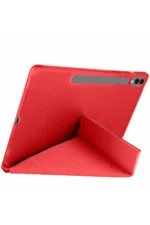 Uray store Samsung Galaxy X610 Tab S9 FE Plus 12.4 Kılıf Kalemlikli Mars Tablet Kılıfı - Kırmızı - Görsel 2