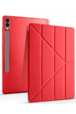 Uray store Samsung Galaxy X610 Tab S9 FE Plus 12.4 Kılıf Kalemlikli Mars Tablet Kılıfı - Kırmızı