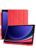 Uray store Samsung Galaxy X610 Tab S9 FE Plus 12.4 Kılıf Kalemlikli Mars Tablet Kılıfı - Kırmızı - Görsel 4