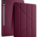 Uray store Samsung Galaxy X610 Tab S9 FE Plus 12.4 Kılıf Kalemlikli Mars Tablet Kılıfı - Mürdüm