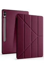 Uray store Samsung Galaxy X610 Tab S9 FE Plus 12.4 Kılıf Kalemlikli Mars Tablet Kılıfı - Mürdüm
