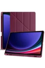 Uray store Samsung Galaxy X610 Tab S9 FE Plus 12.4 Kılıf Kalemlikli Mars Tablet Kılıfı - Mürdüm - Görsel 4