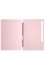 Uray store Samsung Galaxy X610 Tab S9 FE Plus 12.4 Kılıf Kalemlikli Mars Tablet Kılıfı - Rose Gold - Görsel 3