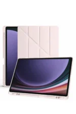 Uray store Samsung Galaxy X610 Tab S9 FE Plus 12.4 Kılıf Kalemlikli Mars Tablet Kılıfı - Rose Gold - Görsel 4
