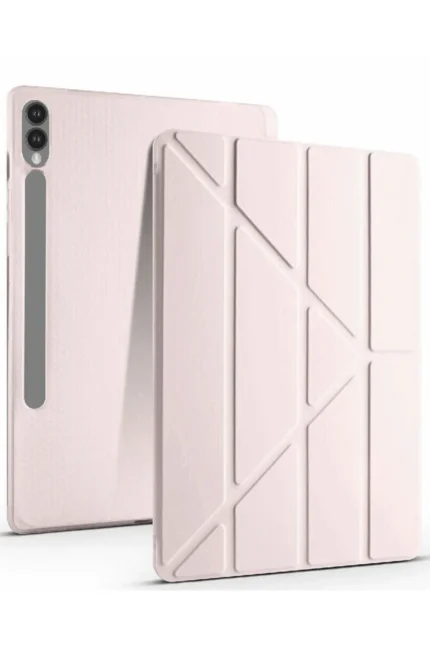 Uray store Samsung Galaxy X610 Tab S9 FE Plus 12.4 Kılıf Kalemlikli Mars Tablet Kılıfı - Rose Gold
