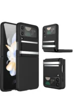 Uray store Samsung Galaxy Z Flip 3 Kılıf Belt Flip Kapak - Siyah