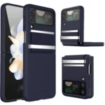 Uray store Samsung Galaxy Z Flip 4 Kılıf Belt Flip Kapak - Lacivert