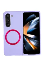 Uray store Samsung Galaxy Z Fold 5 Kılıf Mata Fold Kapak - Lila