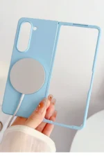 Uray store Samsung Galaxy Z Fold 5 Kılıf Mata Fold Kapak - Lila - Görsel 6