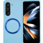 Uray store Samsung Galaxy Z Fold 5 Kılıf Mata Fold Kapak - Sierra Blue