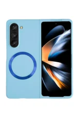 Uray store Samsung Galaxy Z Fold 5 Kılıf Mata Fold Kapak - Sierra Blue