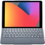 Uray store Apple T5506D iPad 10.2 (9.Nesil) Kılıf Palermo Ledli Klavyeli Standlı Tablet Kılıfı - Siyah