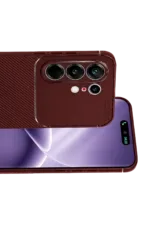 Uray store Tecno Camon 50 Pro 5G Auto Focus Karbon Kapak - Bordo - Görsel 2