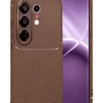 Uray store Tecno Camon 50 Pro 5G Auto Focus Karbon Kapak - Kahverengi