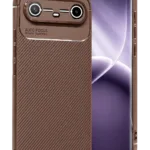 Uray store Tecno Spark Slim 5G Auto Focus Karbon Kapak - Kahverengi