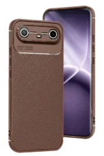 Uray store Tecno Spark Slim 5G Auto Focus Karbon Kapak - Kahverengi