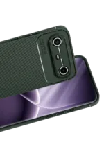 Uray store Tecno Spark Slim 5G Auto Focus Karbon Kapak - Koyu Yeşil - Görsel 2