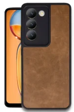 Uray store Vivo V30 Lite 4G Kılıf Aras Deri Kapak - Taba