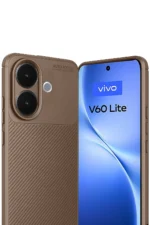 Uray store Vivo V60 Lite Auto Focus Karbon Kapak - Kahverengi - Görsel 2