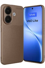 Uray store Vivo V60 Lite Auto Focus Karbon Kapak - Kahverengi