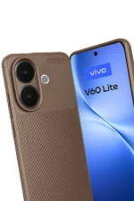 Uray store Vivo V60 Lite Auto Focus Karbon Kapak - Kahverengi - Görsel 3