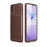 Uray store Vivo Y11S Kılıf Auto Focus Karbon Kapak - Kahverengi