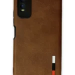Uray store Vivo Y11S Kılıf Loop Deri Silikon - Kahverengi