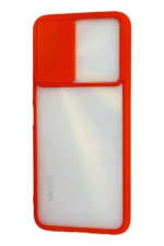 Uray store Vivo Y11S Kılıf Palm Buzlu Kamera Sürgülü Silikon - Kırmızı - Görsel 3